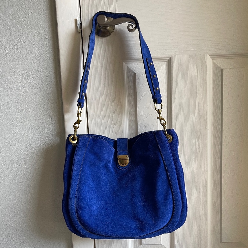 J.Crew Blue Suede Shoulder Bag- Vintage